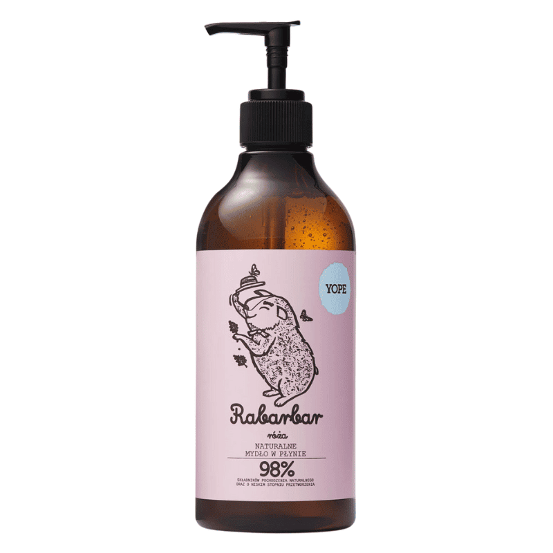 Yope natūralus kūno prausiklis rabarbarai ir rozes (1) YOPE natūralus rankų muilas Rhubarb and Rose - Image 1