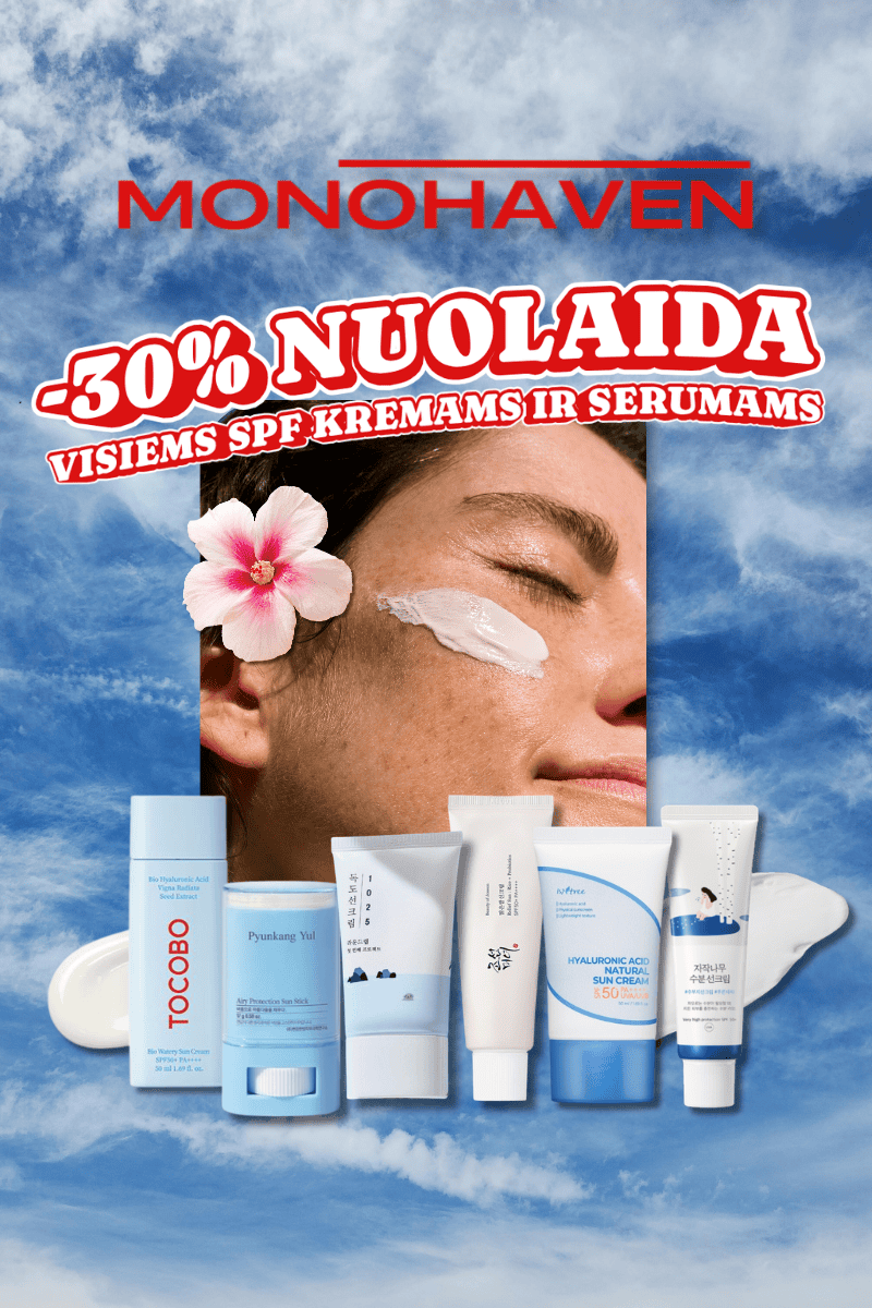 30 proc nuolaida spf kremams ir serumams