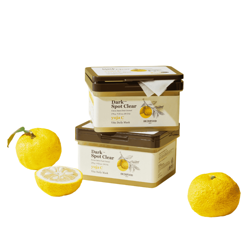 Skinfood Yuja C Dark Spot Clear Kasdienės Šviesinančios Veido Kaukės (1) Skinfood Yuja C Dark Spot Clear Šviesinančios Kasdienės Kaukės - Image 1